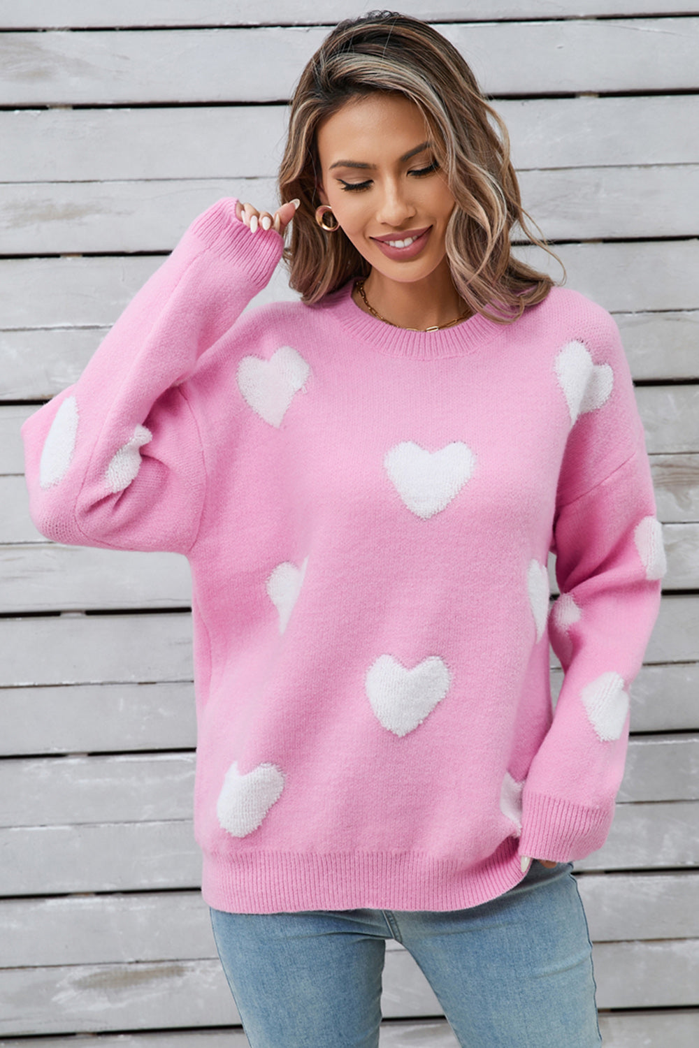 Women's angel wings heart long sleeve sweater