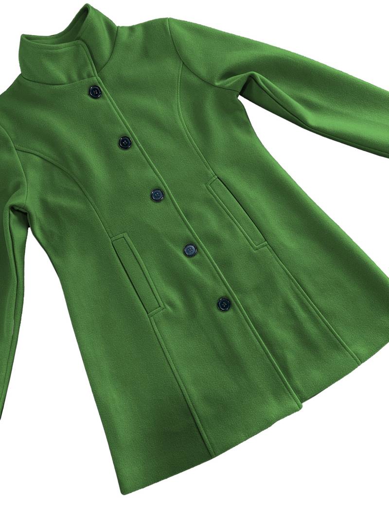 Women's long-sleeved long wool winter coat
