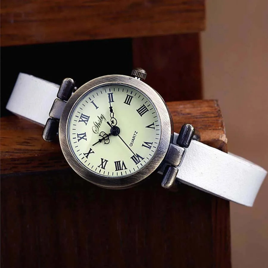 Amelia Vintage Wrist Watch | Round Dial Roman Numerals Wrist Watch