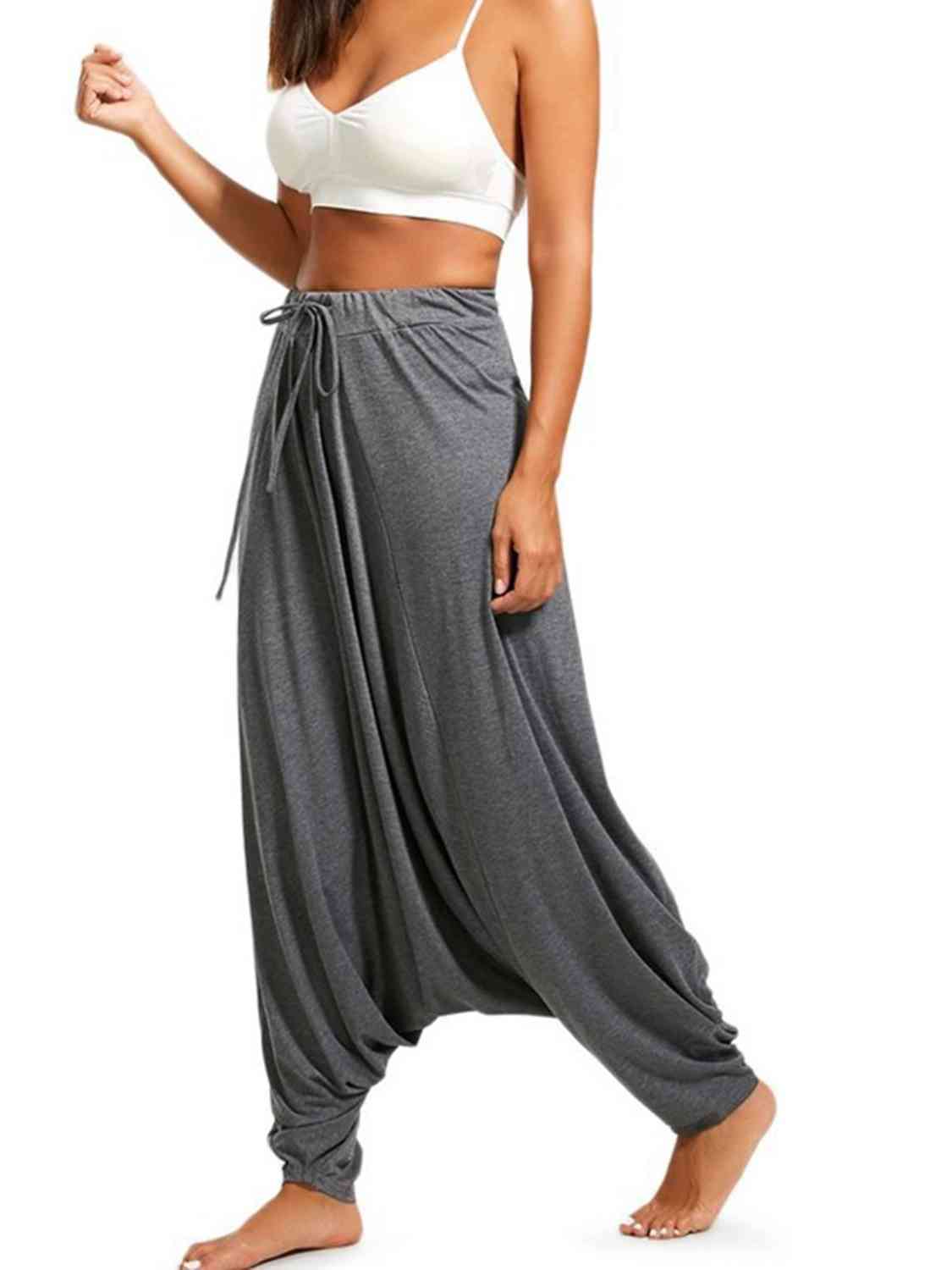 Liana - tied mid waist long harem pants