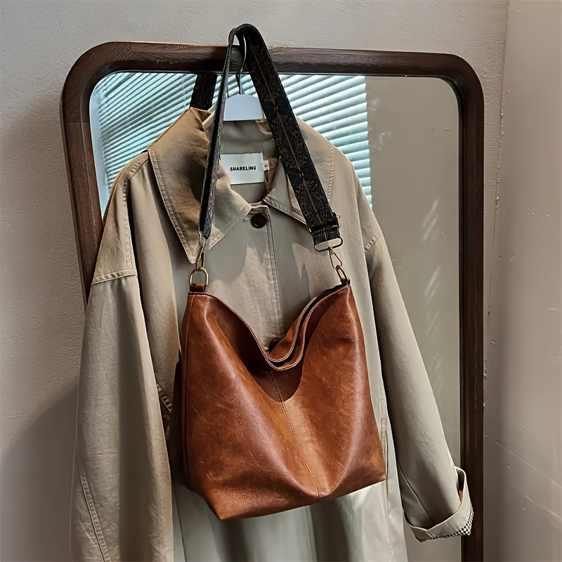 Large Capacity PU Bucket Bag