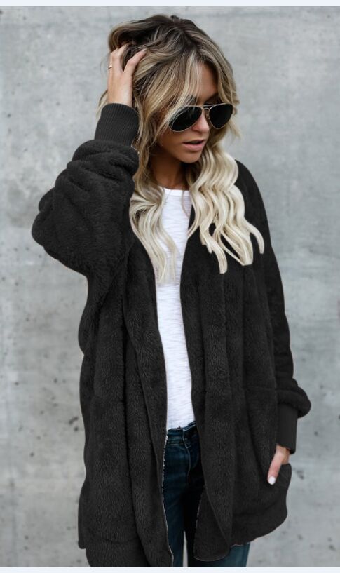 Women's autumn and winter mid-length reversible fur jacket