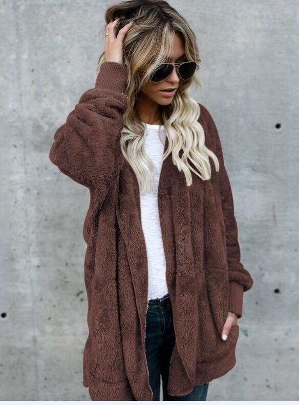 Women's autumn and winter mid-length reversible fur jacket