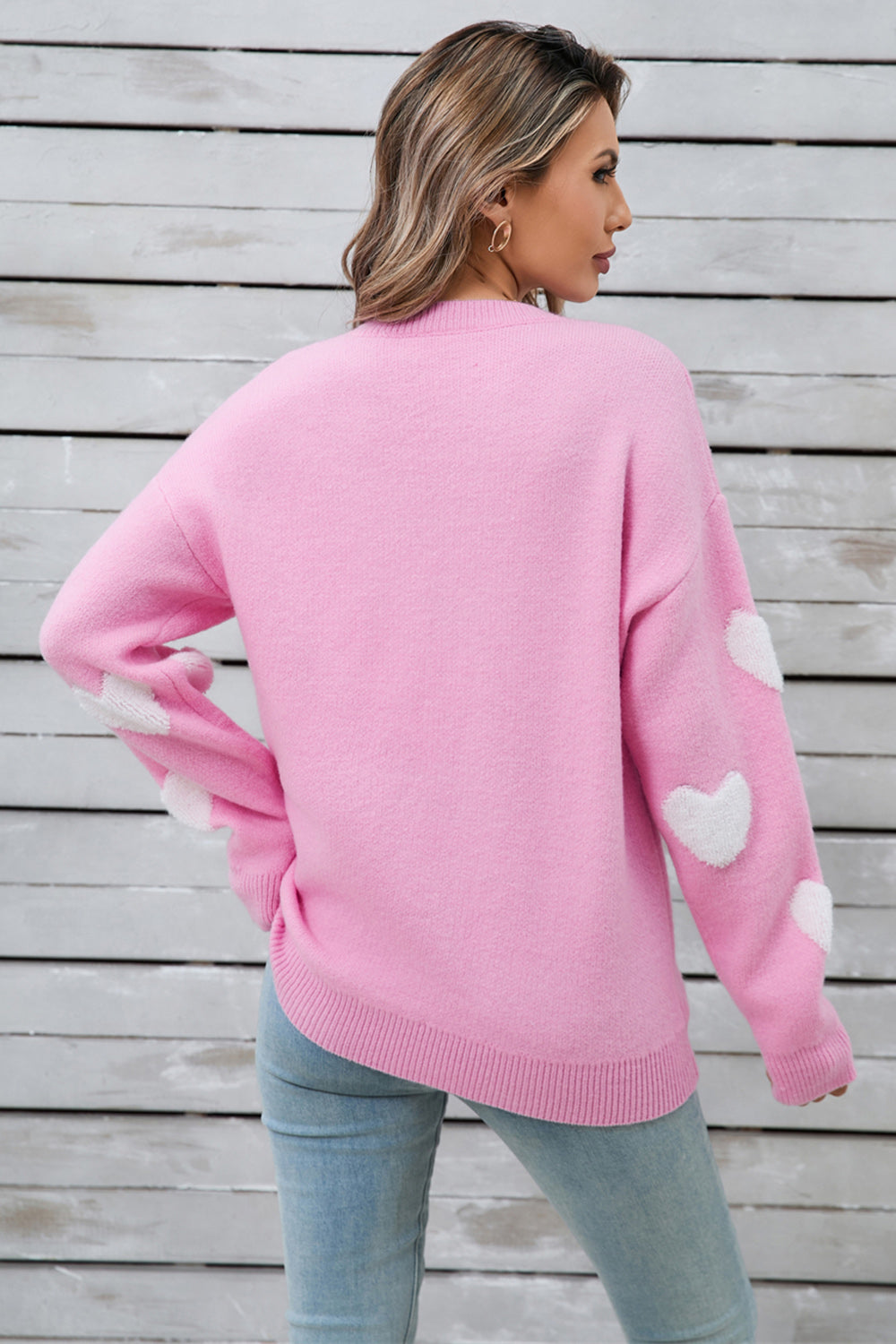 Women's angel wings heart long sleeve sweater