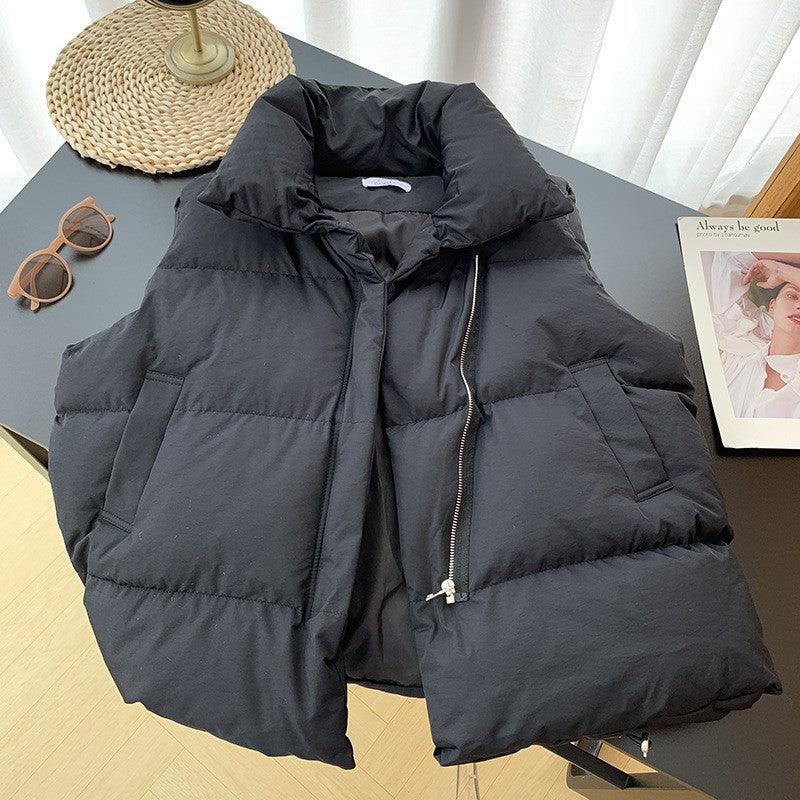 Women's Puffer Vest - Quilted Insulated - Funnel Collar - Zip Closure - Lightweight Layer
