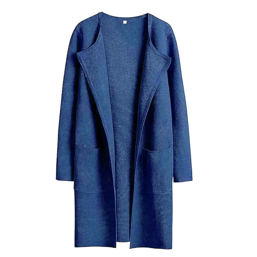 Ladies elegant long cardigan with front pockets