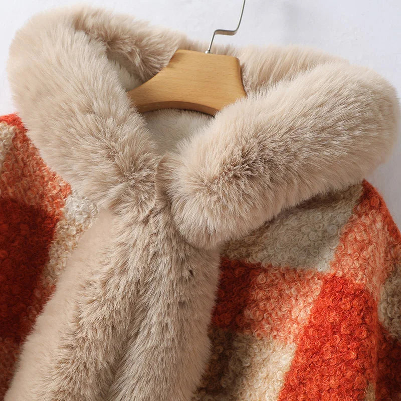 Women's faux fury winter loose jacket