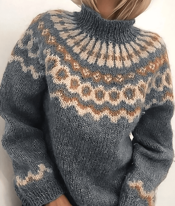 Women's winter half-neck pullover sweater
