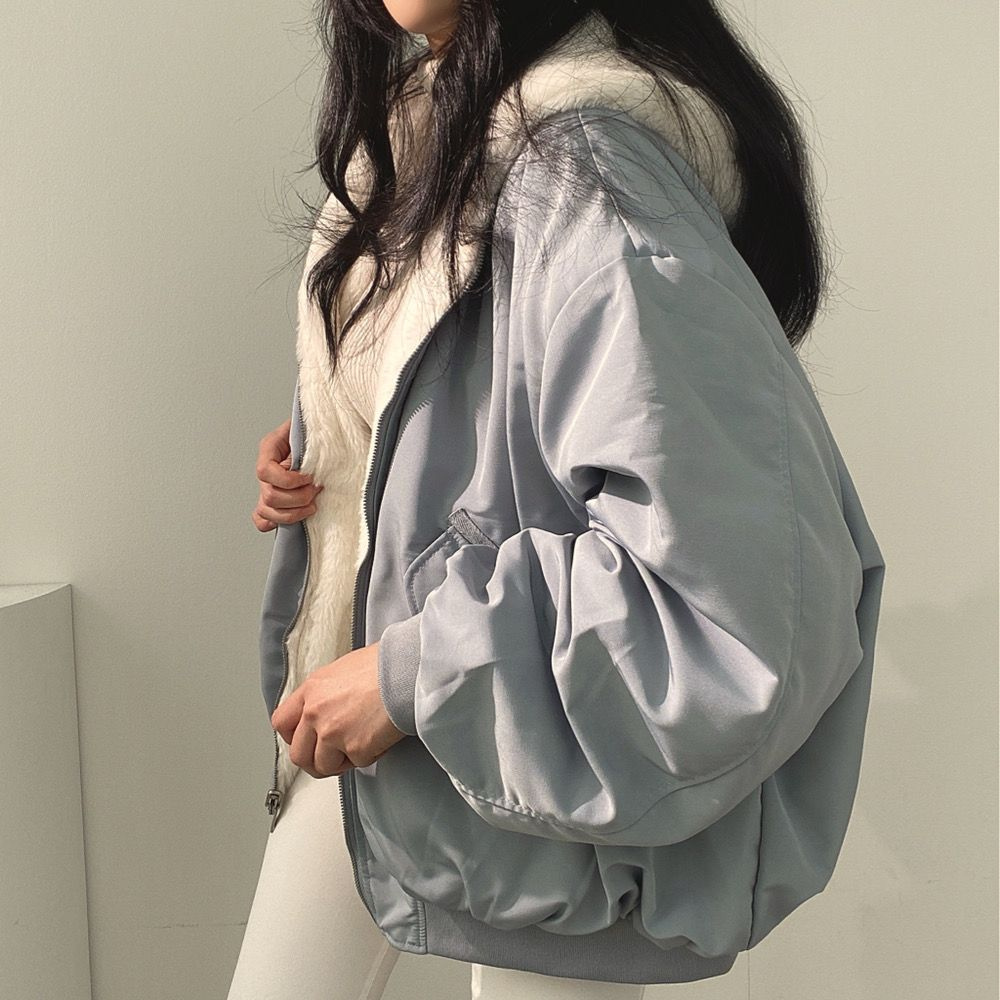 Women's loose fit thickened wool-like coat