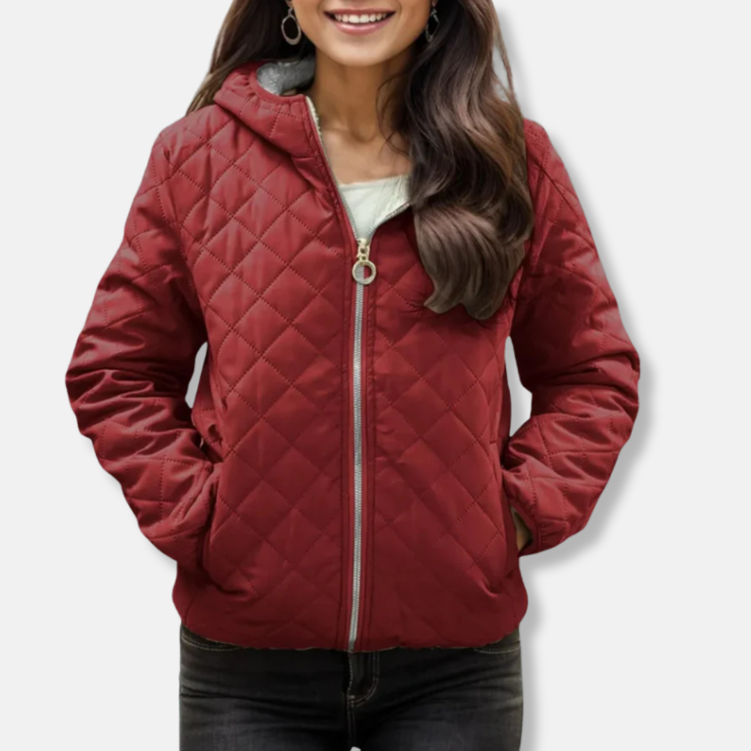 Relaxed Fit Hooded Quilted Jacket