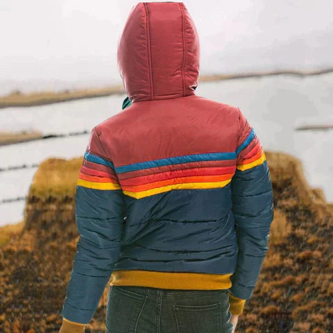Women’s striped quilted jacket casual outerwear