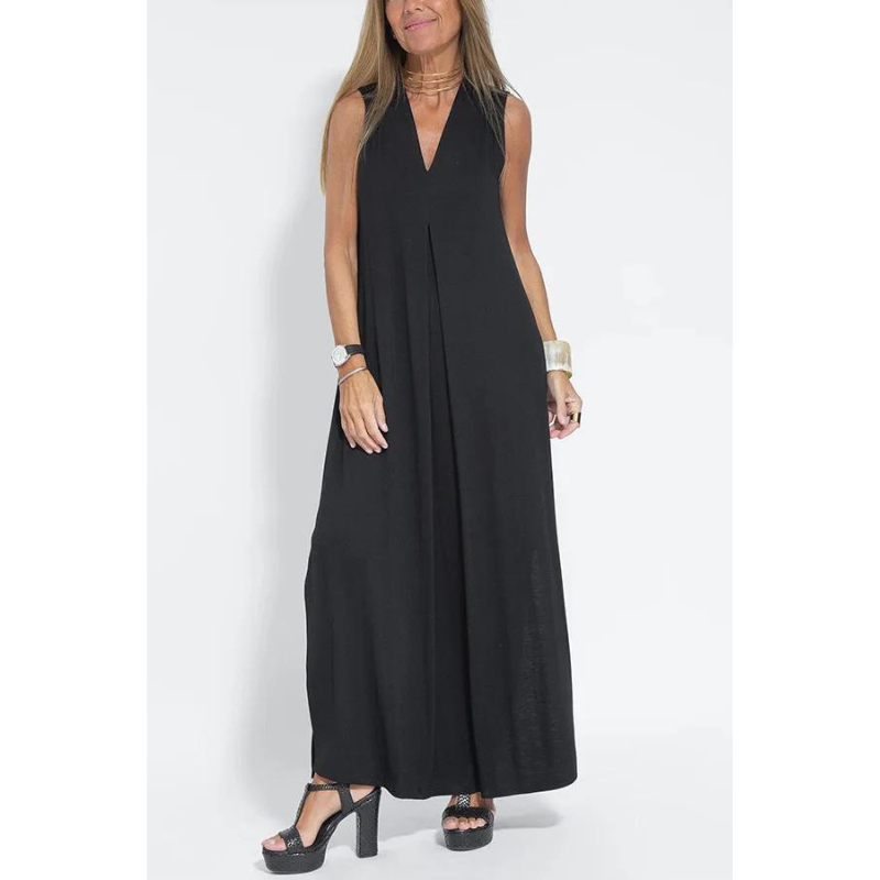 Women's Maxi Dress - Sleeveless V-Neck - Flowy Loose Fit - Elegant & Breathable