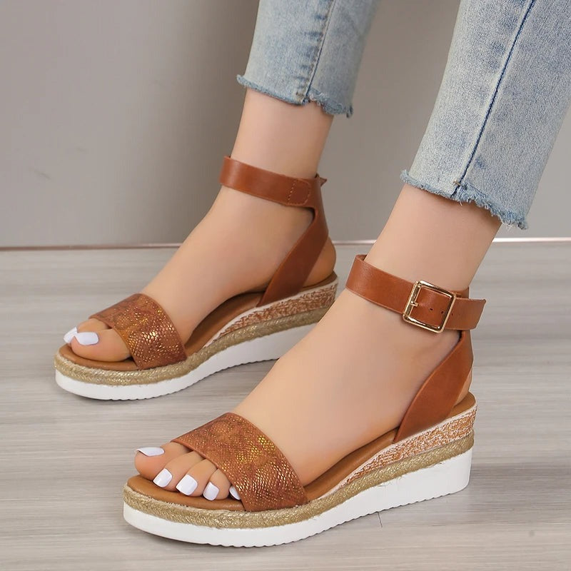 Comfortable Platform Open Toe Wedge Sandals