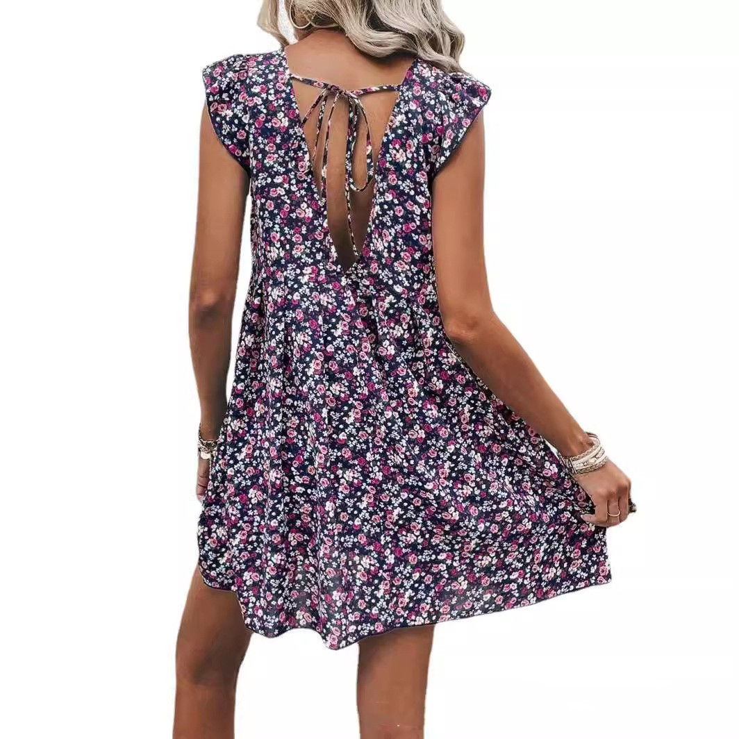 Floral Print Breathable A-Line Dress