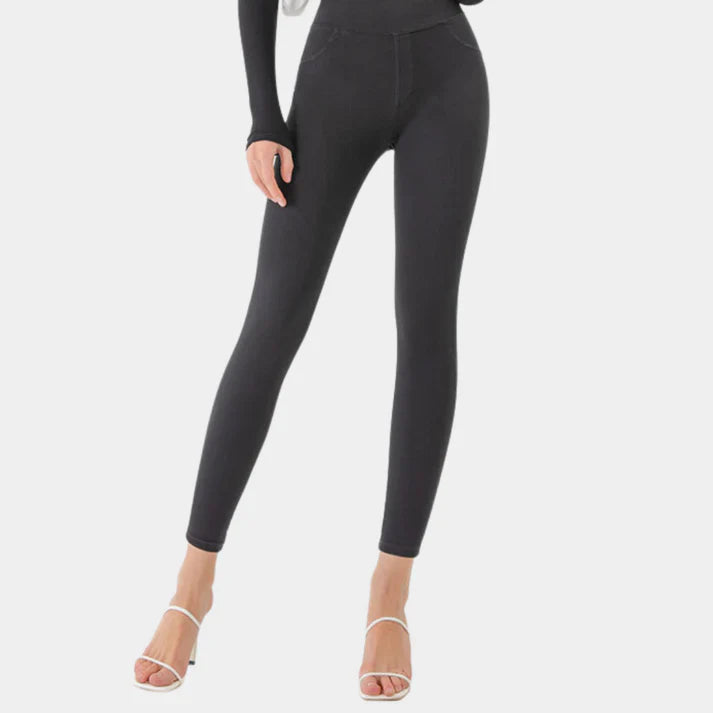 Women's slim-fit denim look leggings