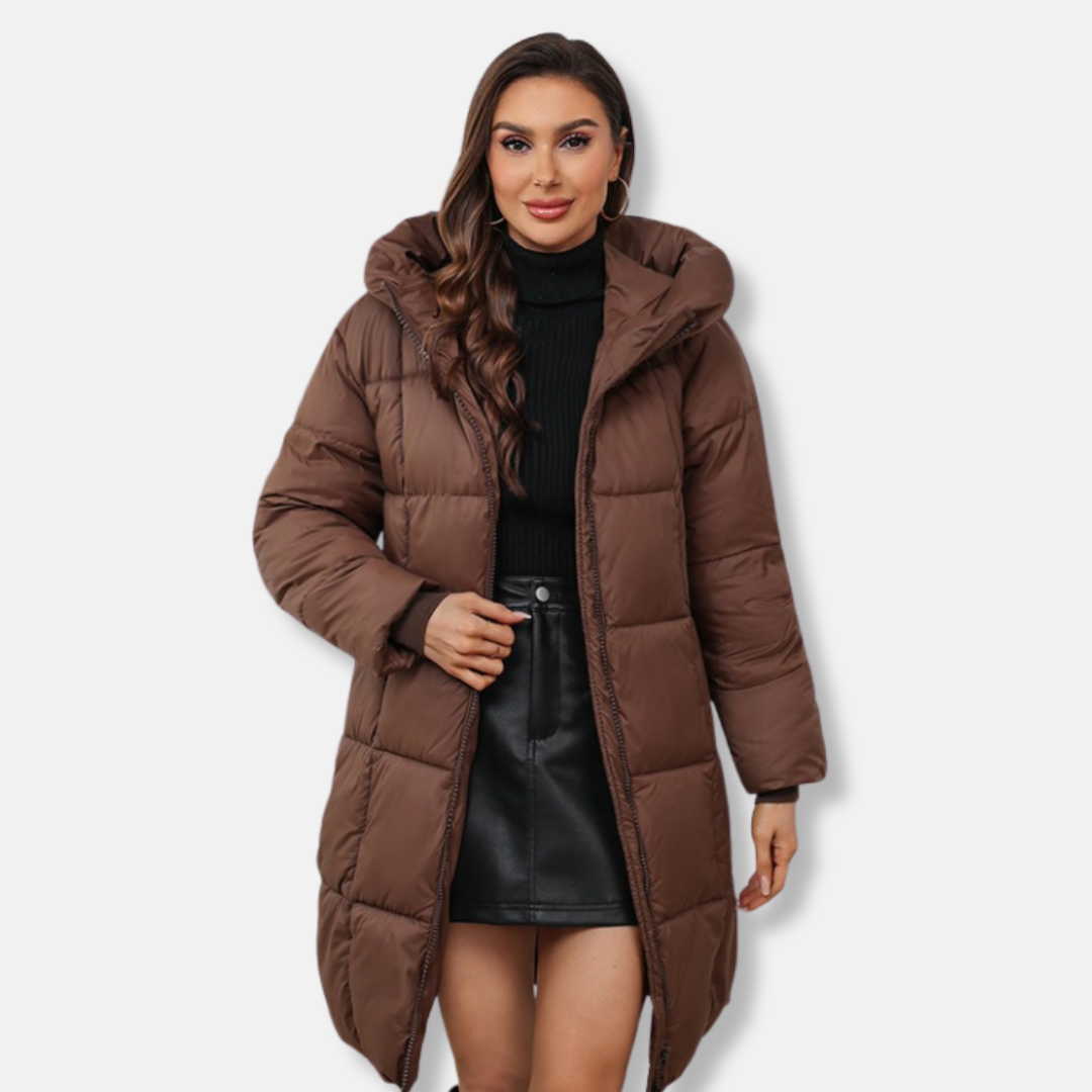 Quilted Insulated Slim Fit Hooded Coat