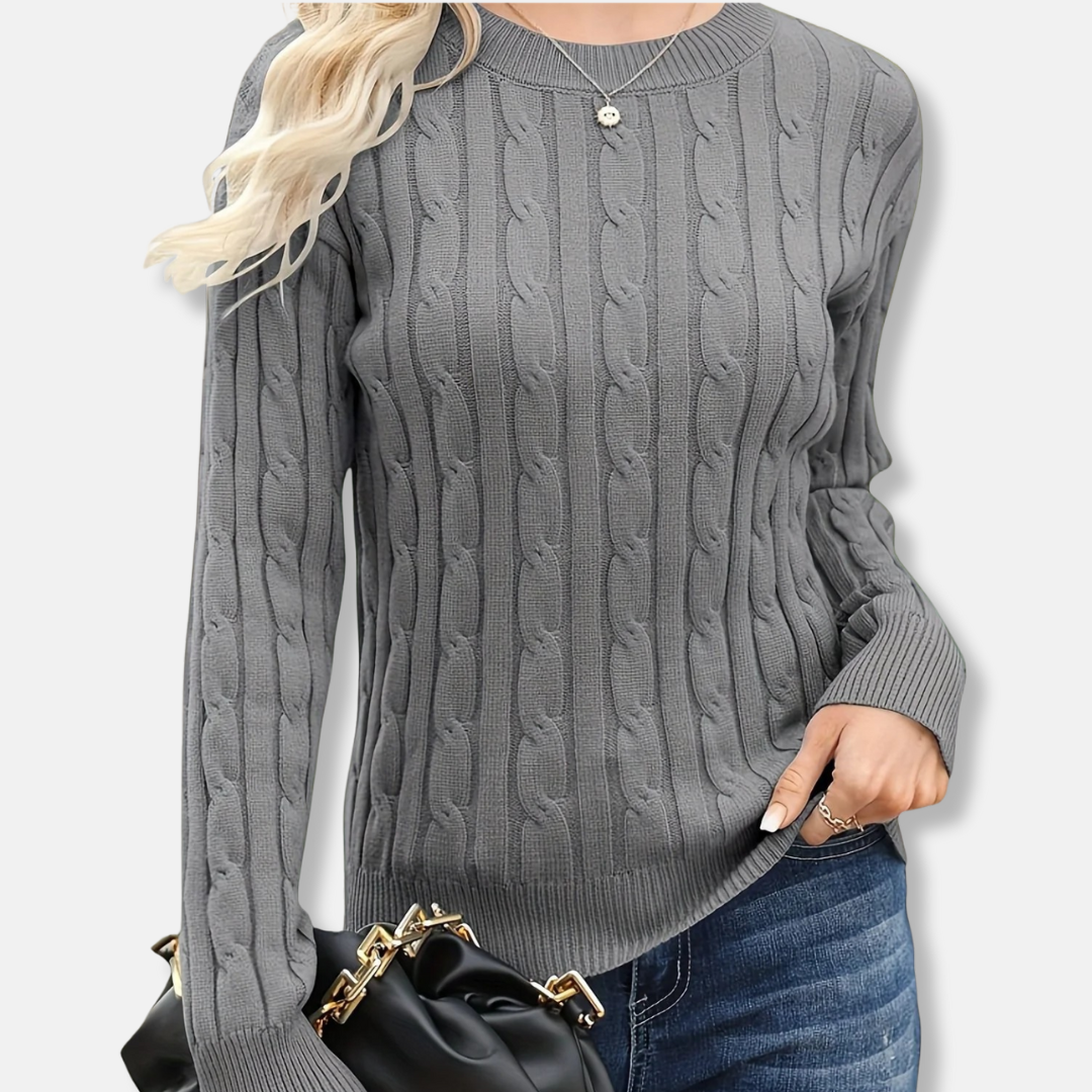 Cable Knit Crew Neck Sweater