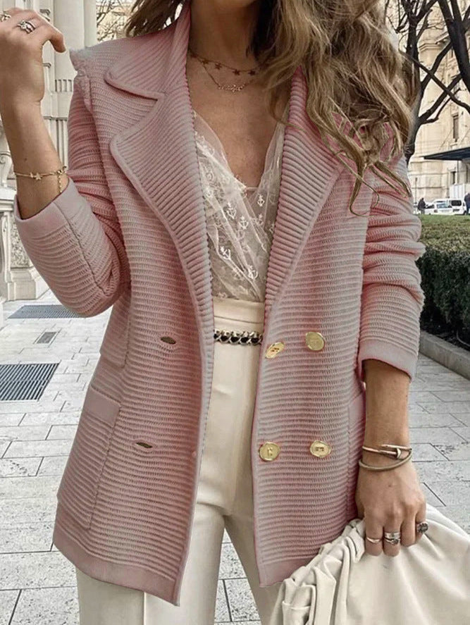 Women's textured casual long sleeve winter coat