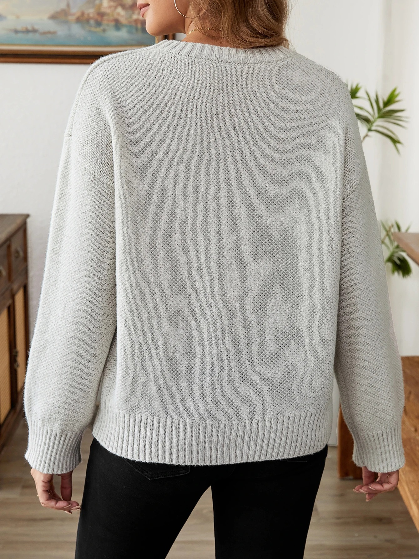 Women's heart design warm sweater