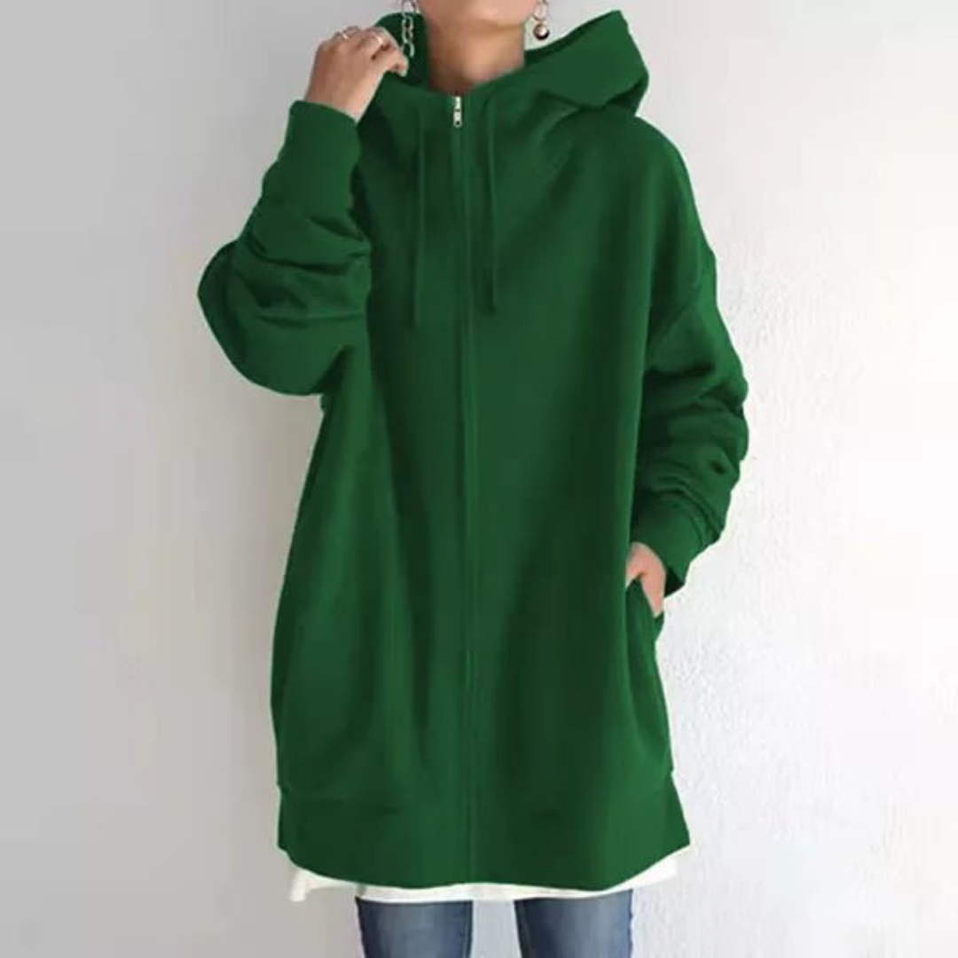 Women's long warm parka hoodie