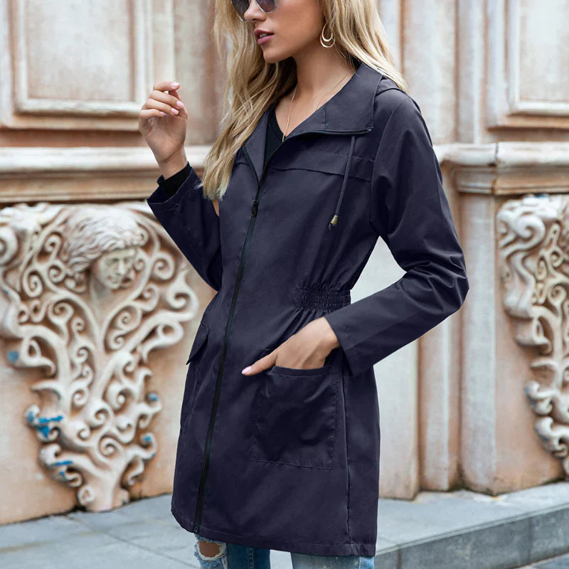 Women’s Lightweight Jacket – Tailored Fit – Zip Closure – Stand Collar – Front Pockets