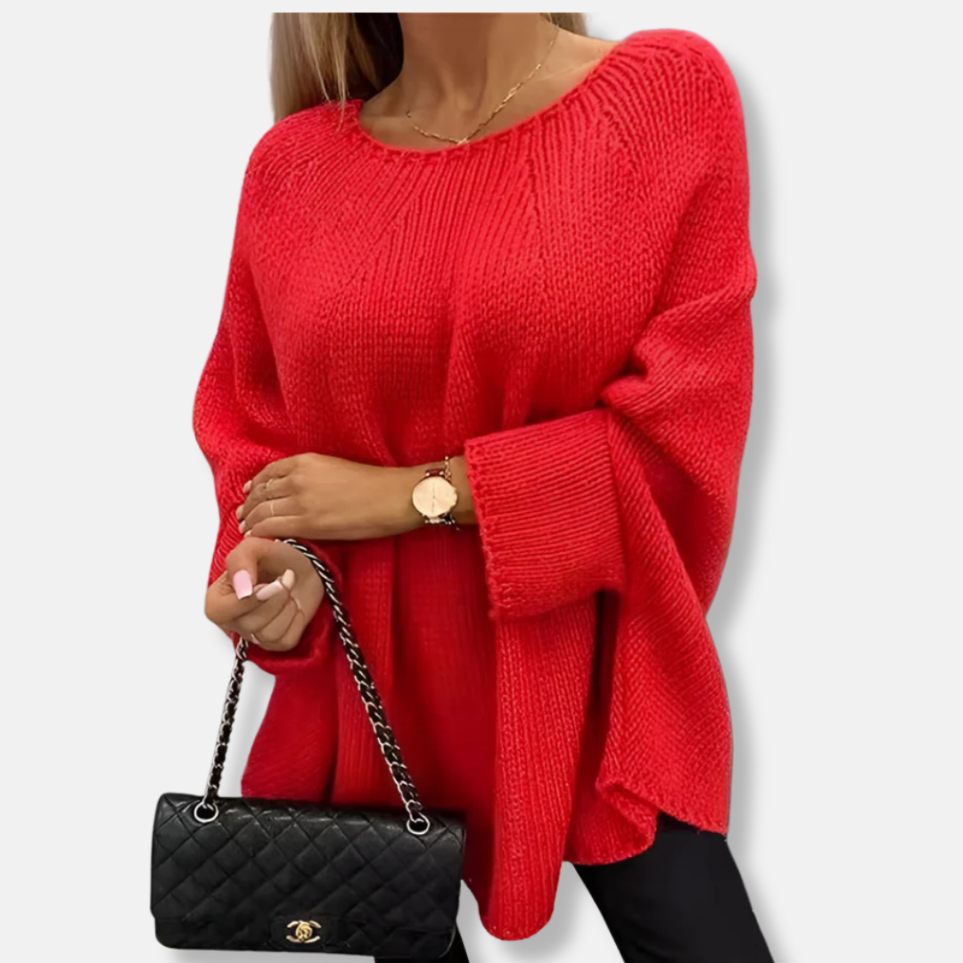 Wool Blend Oversized Batwing Sweater Tunic
