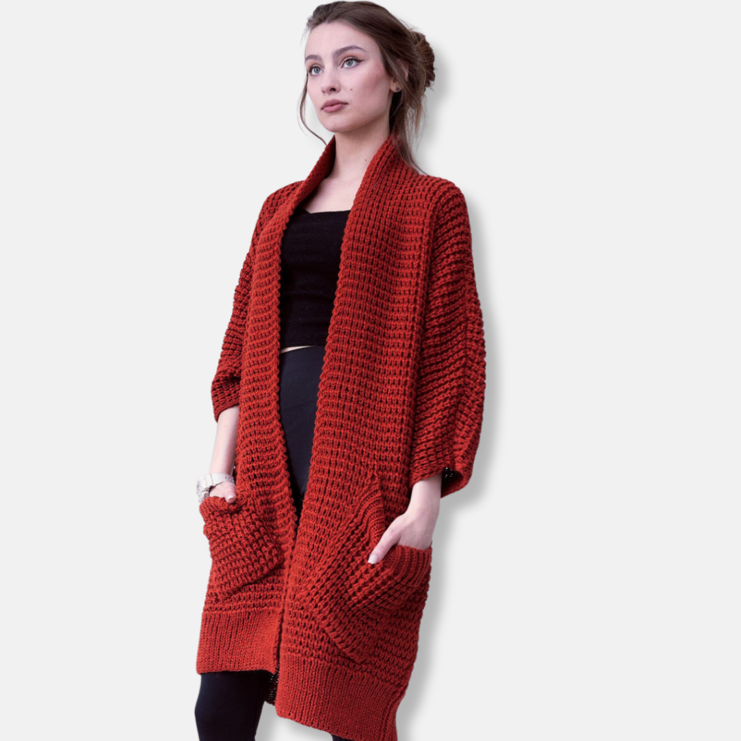 Chunky Wool Blend Oversized Knitted Coat