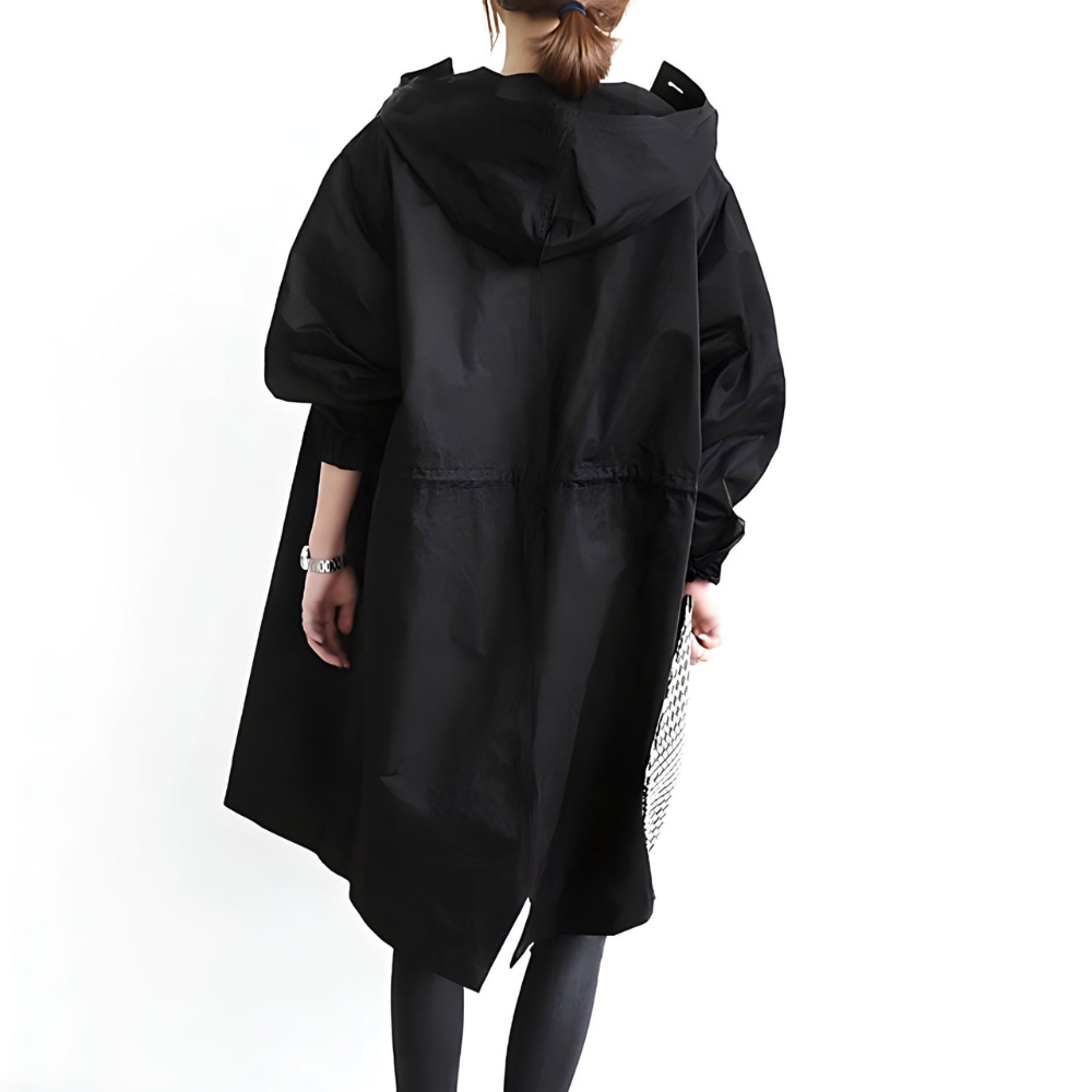 Women's autumn casual long windbreaker jacket