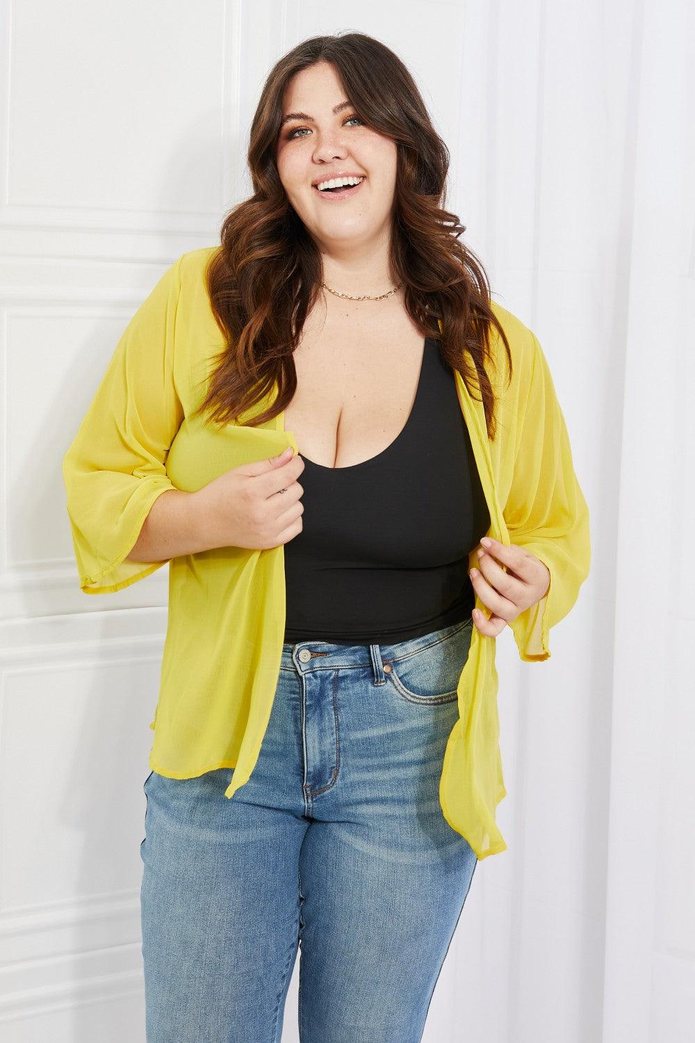 Women's plus size chiffon kimono cover-up