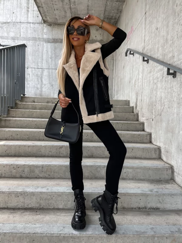 Sleeveless Wool Blend Winter Coat