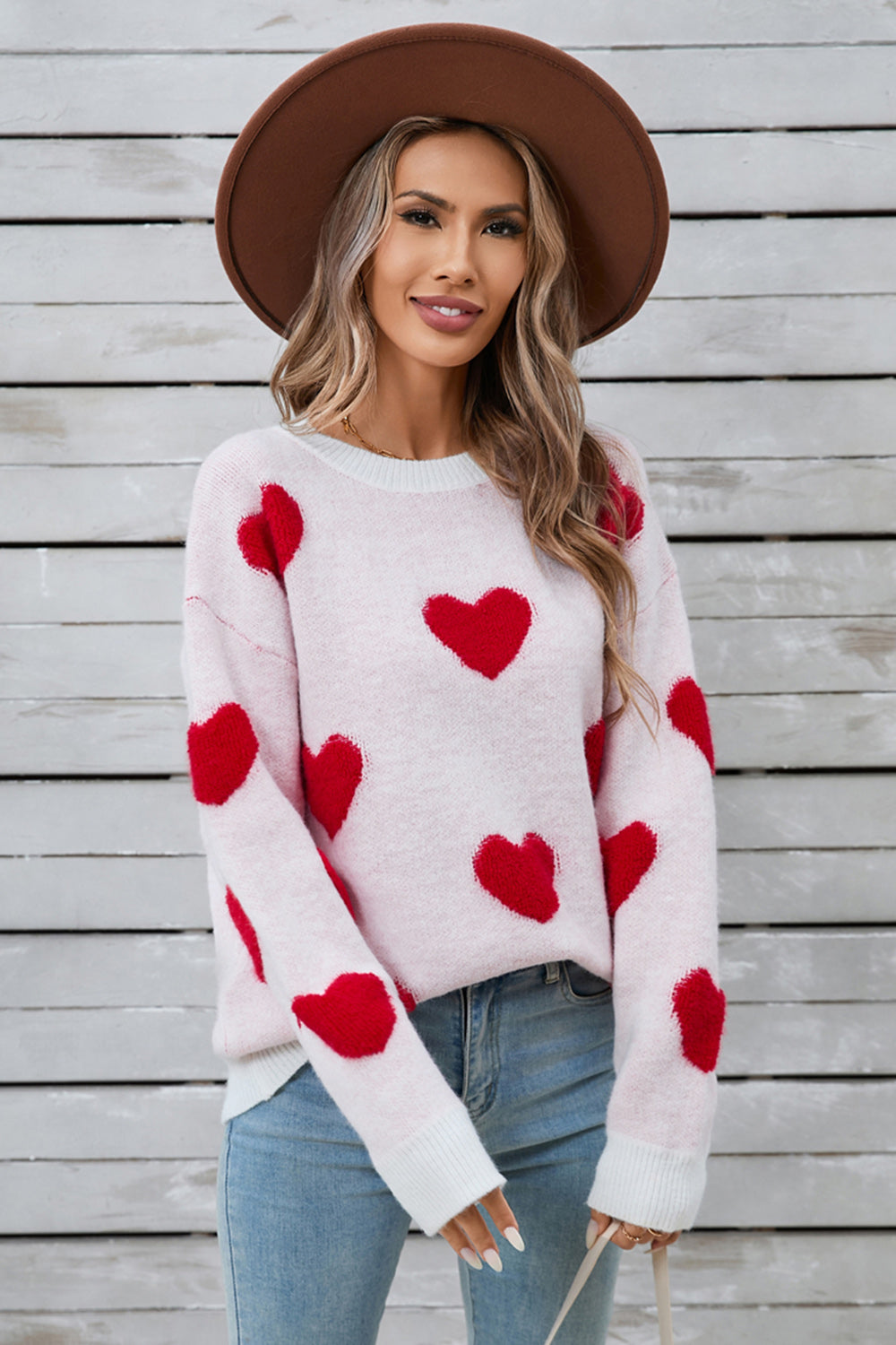 Women's angel wings heart long sleeve sweater