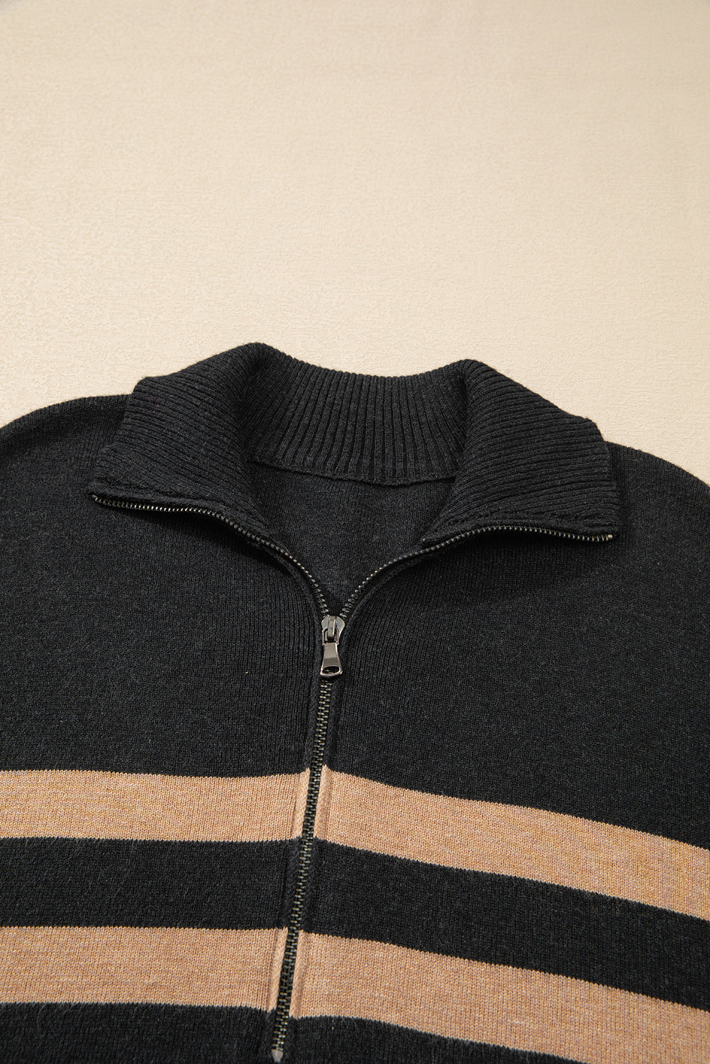 Trendy casual long-sleeved stripe pattern pullover sweater for women