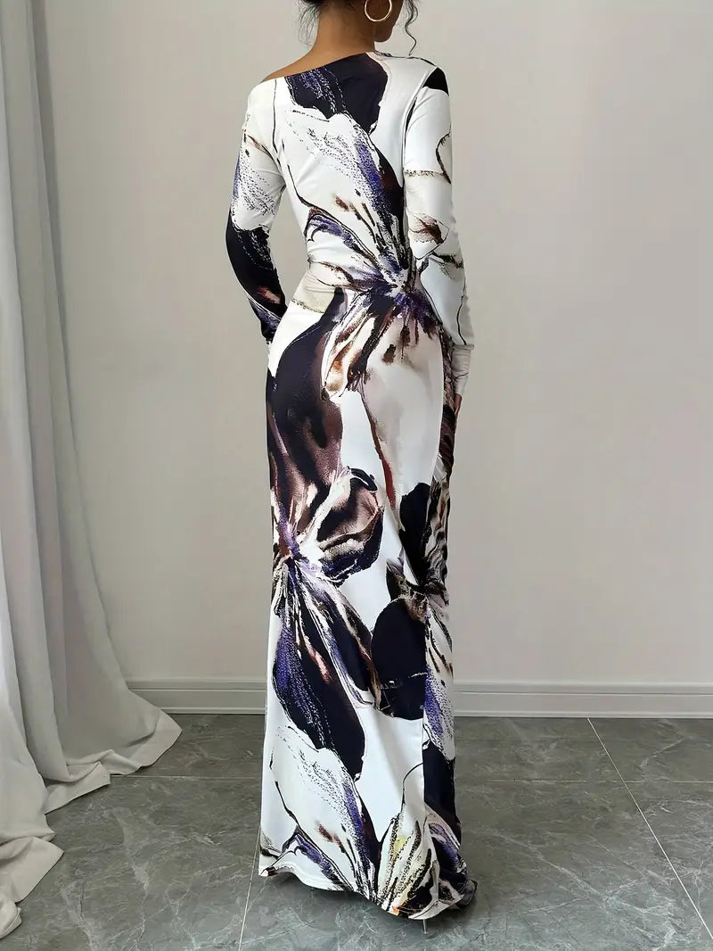 Elegant Long Sleeve Maxi Dress