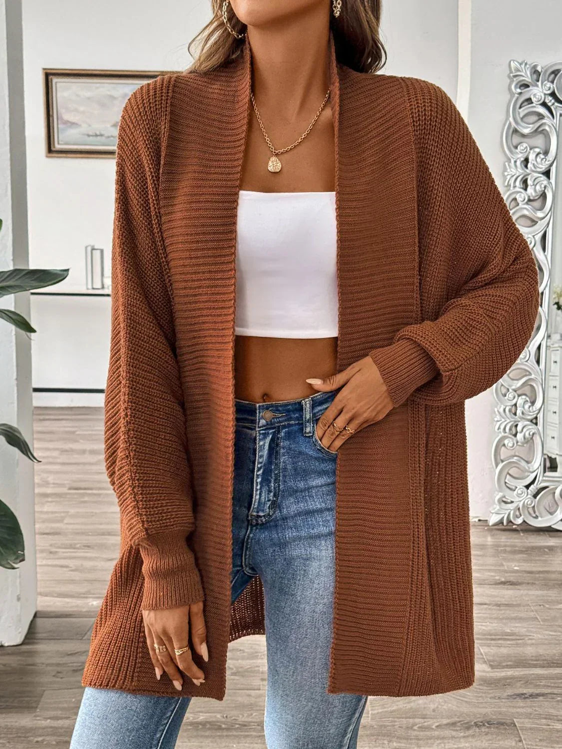 Women's stylish cardigan with open front