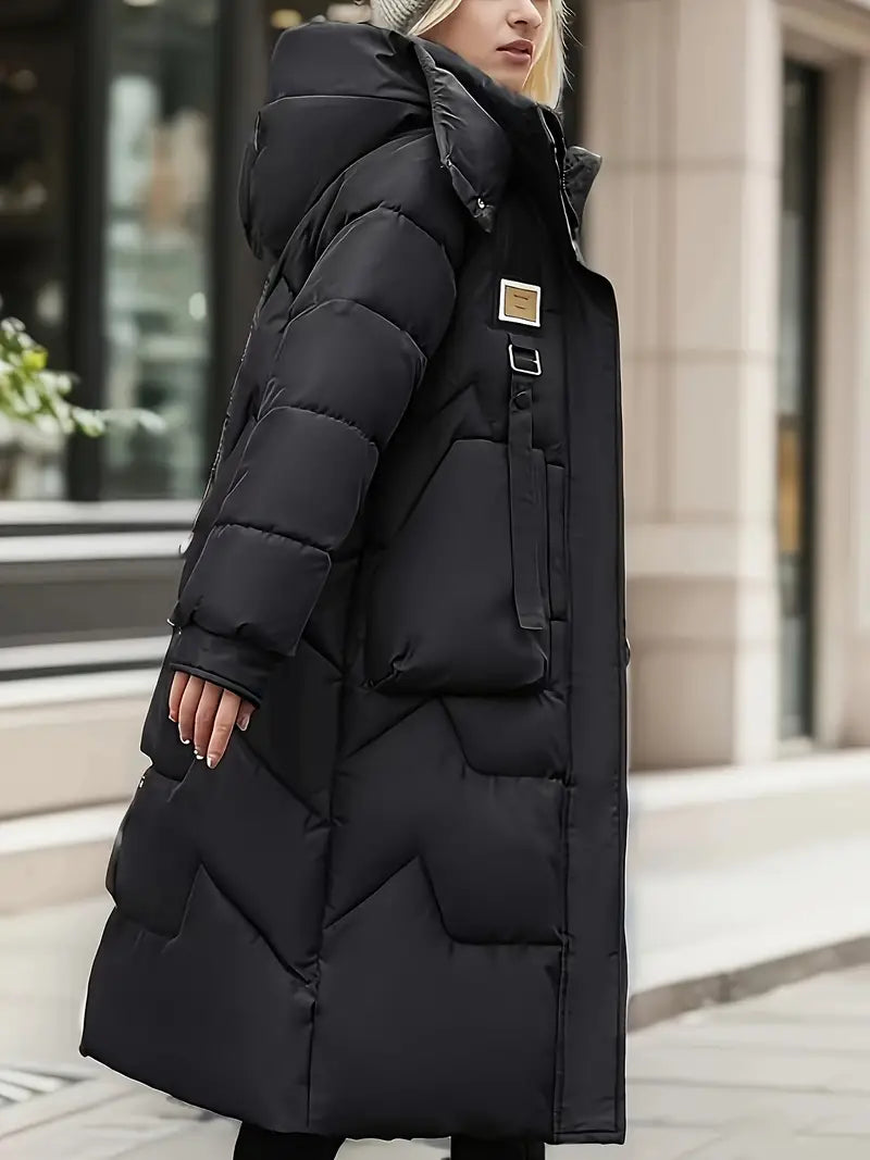 Women's mid-length winter down cotton jacket