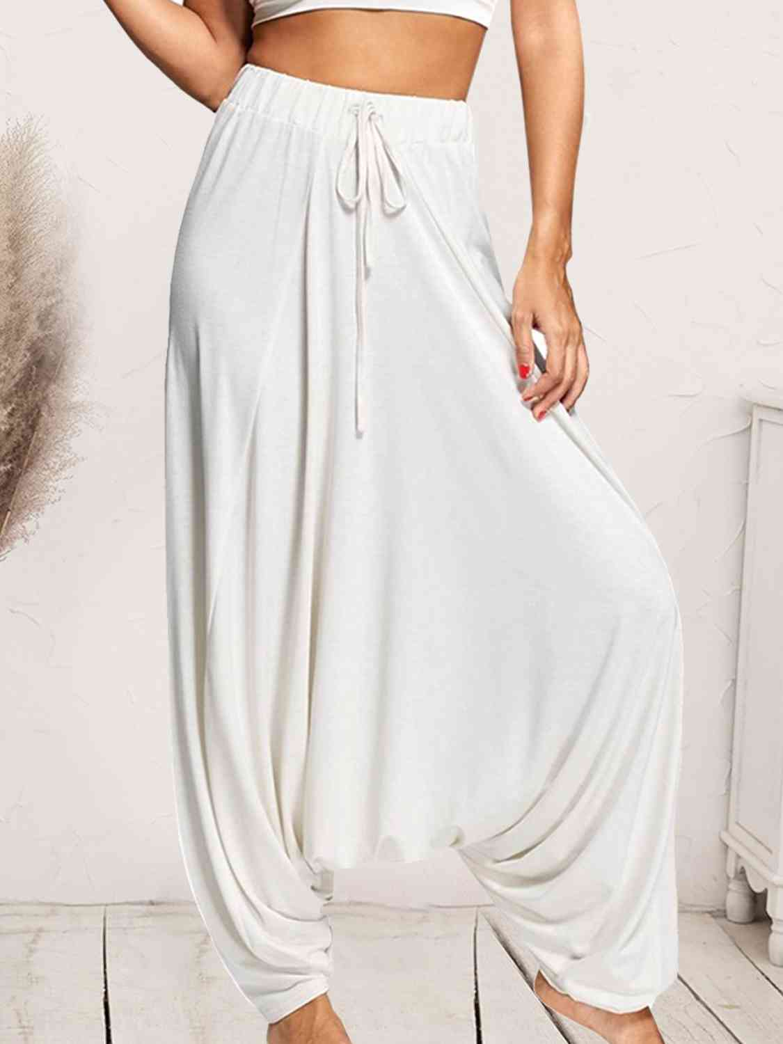 Liana - tied mid waist long harem pants