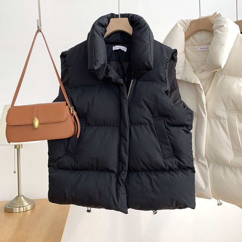 Women's Puffer Vest - Quilted Insulated - Funnel Collar - Zip Closure - Lightweight Layer