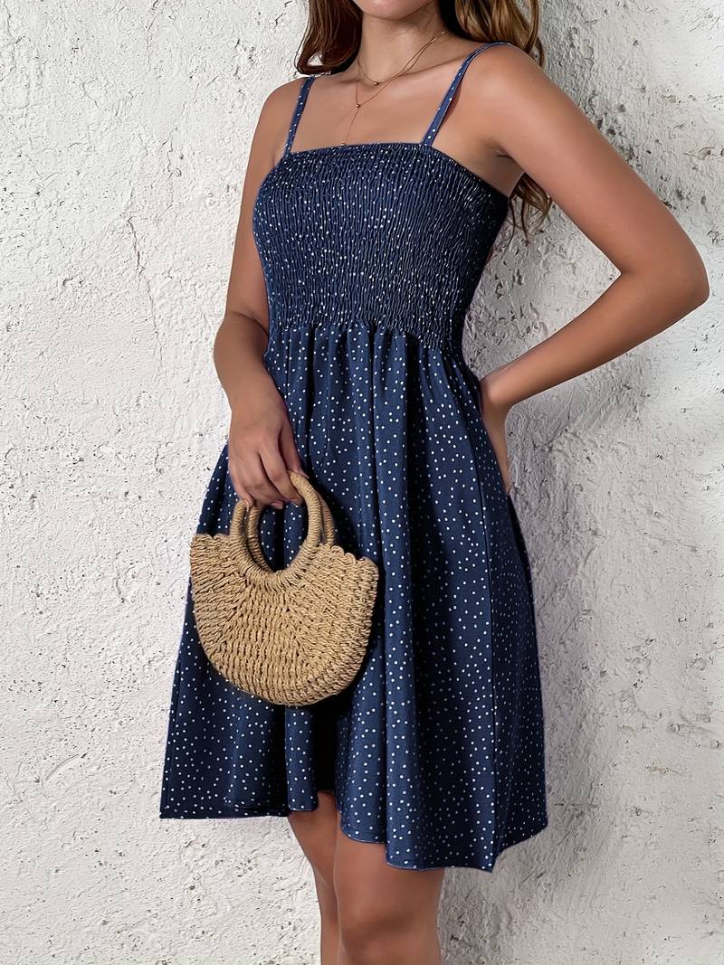 Polka Dot Smocked Bodice Sundress