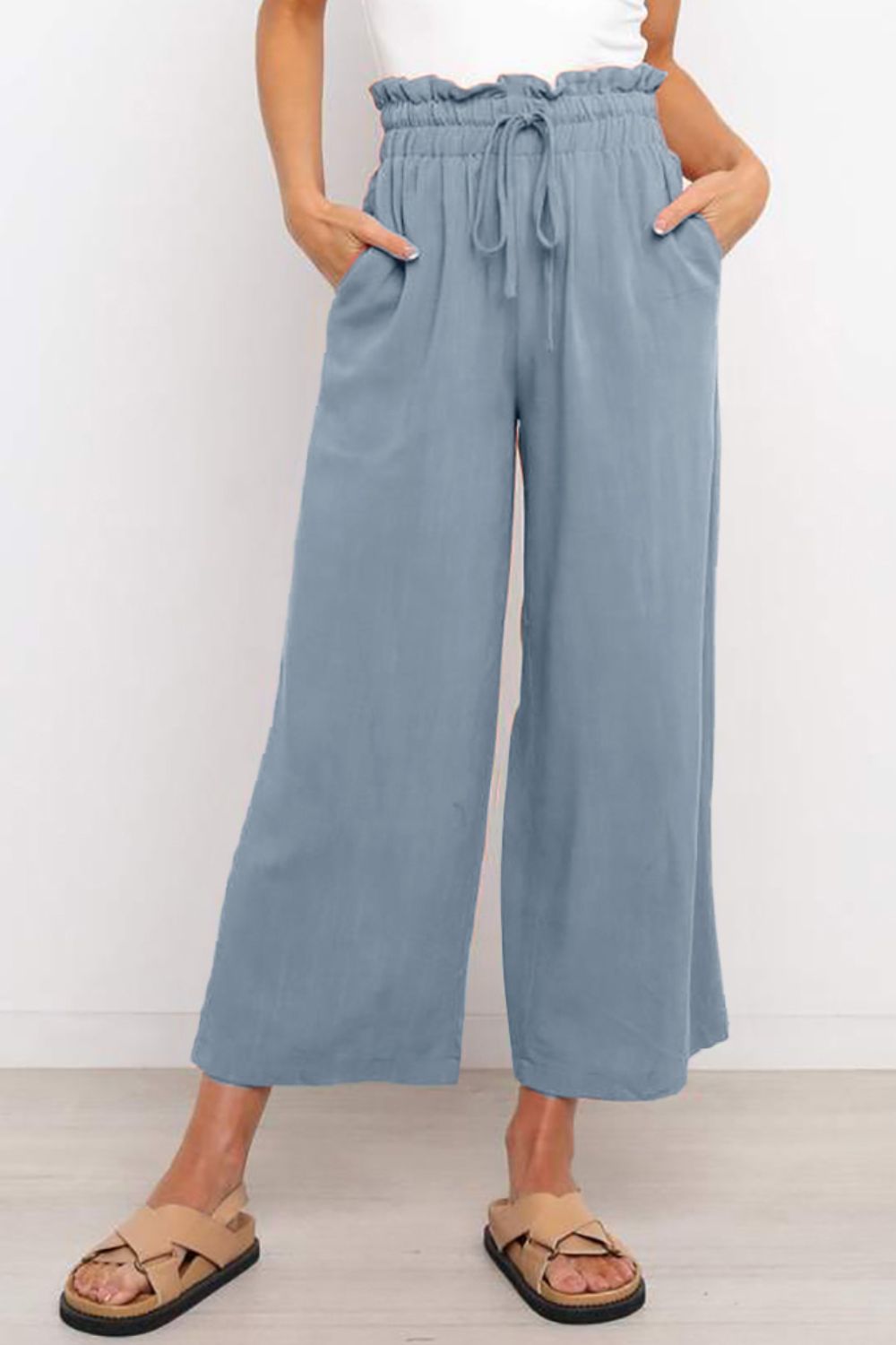 Lizandra - drawstring waist wide-leg pants