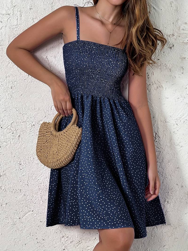 Polka Dot Smocked Bodice Sundress