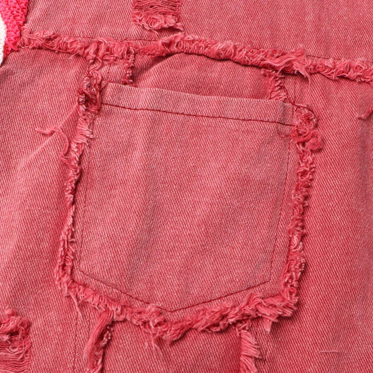 Women's stylish distressed jacket with button closure