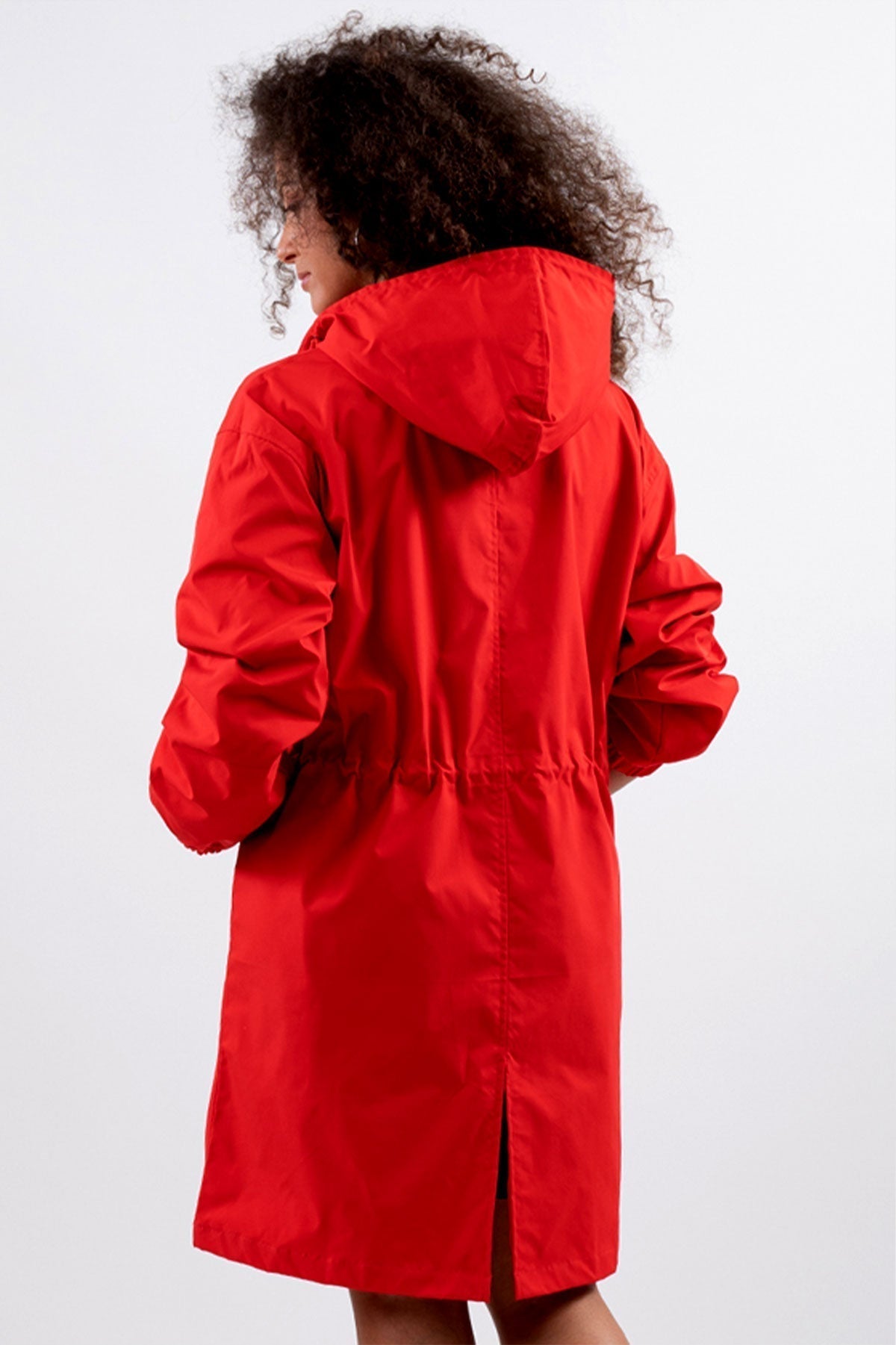 Mid-Length Plus Size Windbreaker Jacket