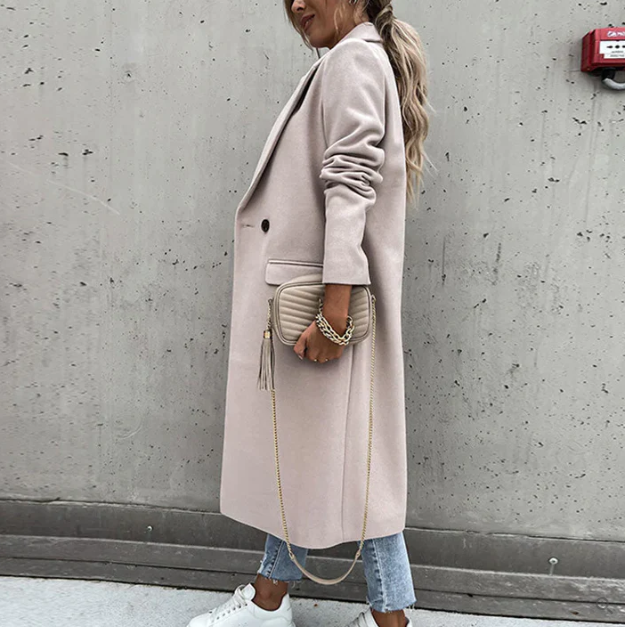 Marina - single-breasted long trench coat