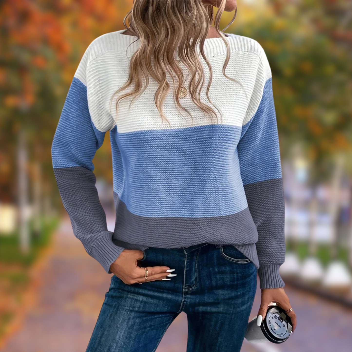 Women's colorblock fall sweater