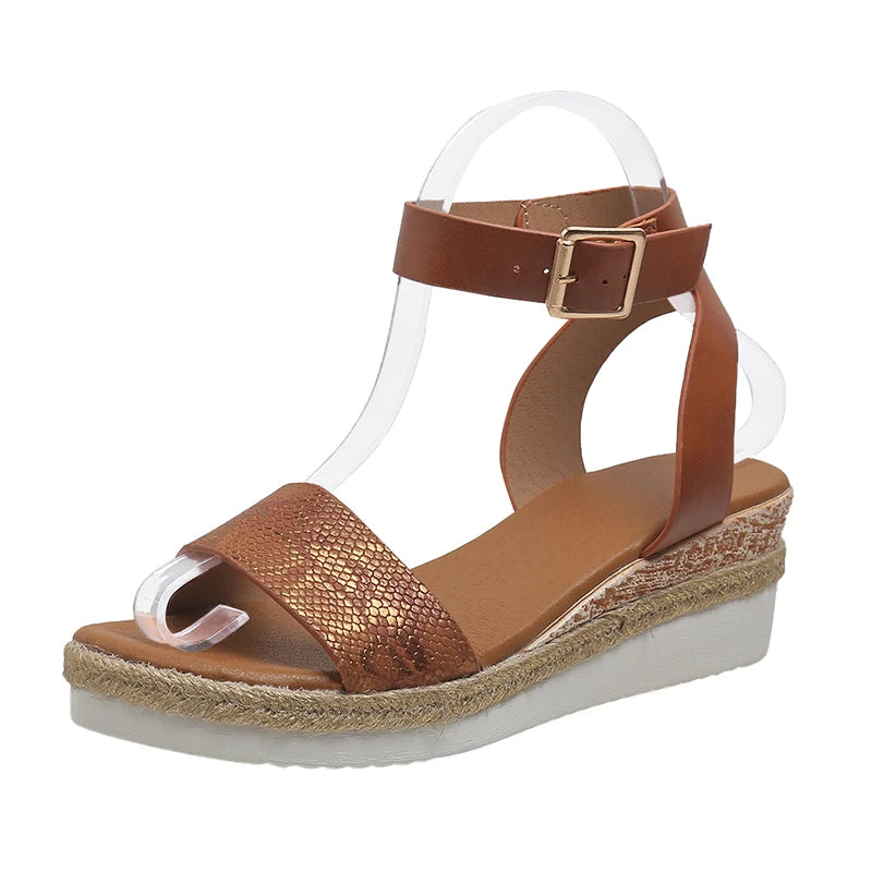 Comfortable Platform Open Toe Wedge Sandals