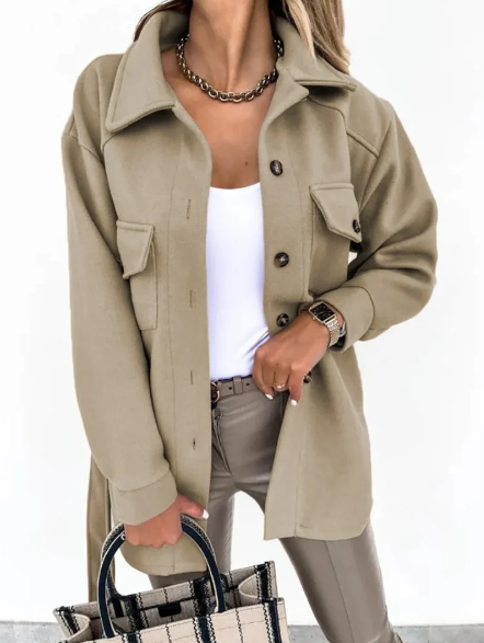 Lexie - lapel single-breasted loose jacket