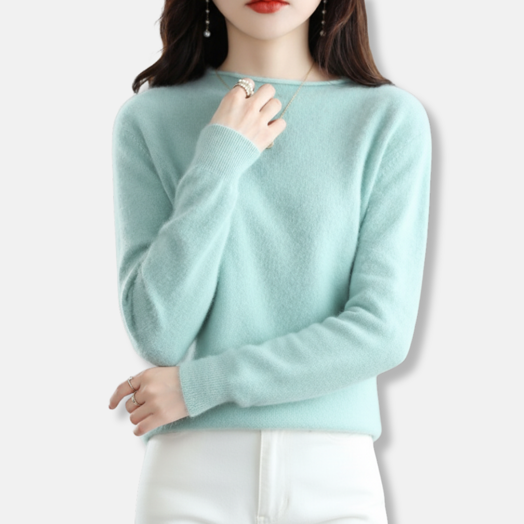 Amelia Relaxed Fit Pullover Sweater | Crewneck Long Sleeve Sweater