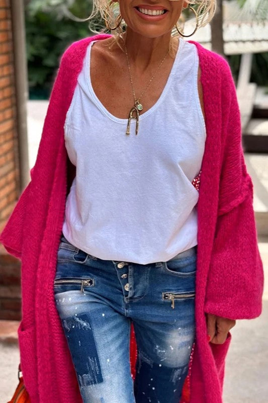 Women's long sleeved elegant knitted coat
