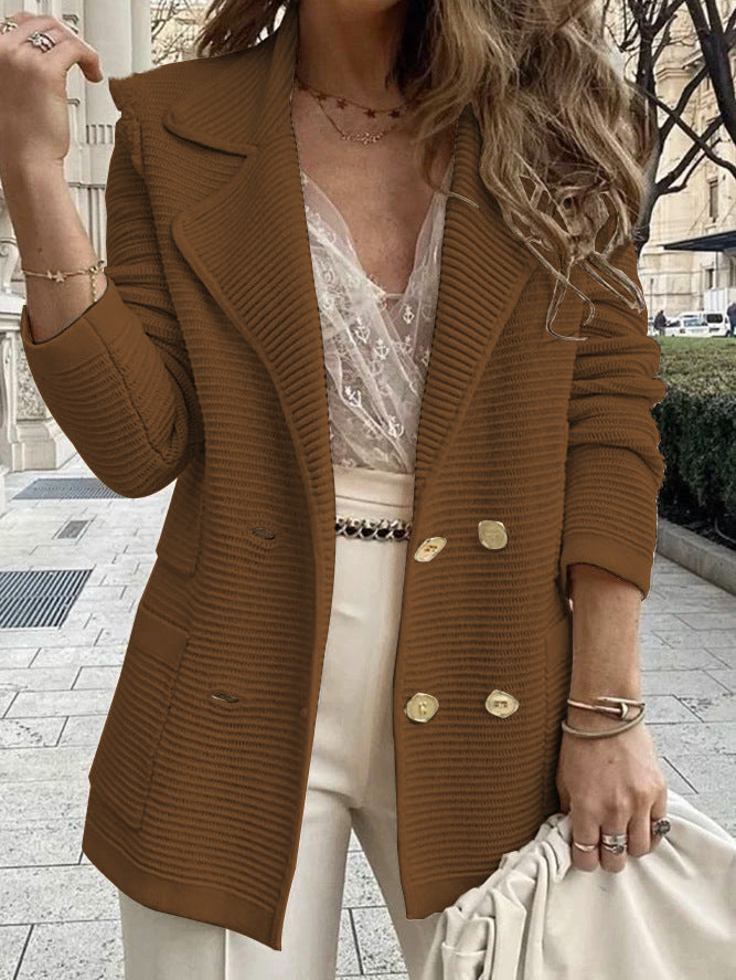 Women's textured casual long sleeve winter coat
