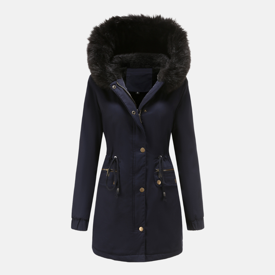 Water-Resistant Faux Fur Hood Parka Jacket